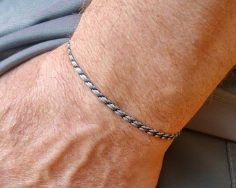 Bracelet homme ajustable en cordon étanche, bijou minimaliste unisexe pour surfeurs