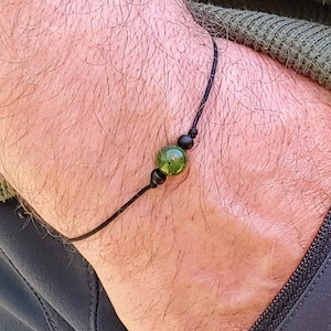 Kanadische Nephrit Jade Armband, Unisex verstellbares Schnur Armband