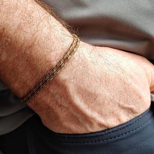 Adjustable Brown Cord Bracelet, Minimalist Waterproof Surfer Style