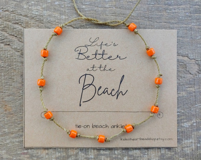 Colorful Adjustable Anklet Womens Surfer Anklet Boho Summer Anklet Waterproof Beach Anklet Friendship Anklet Gift for Girlfriend