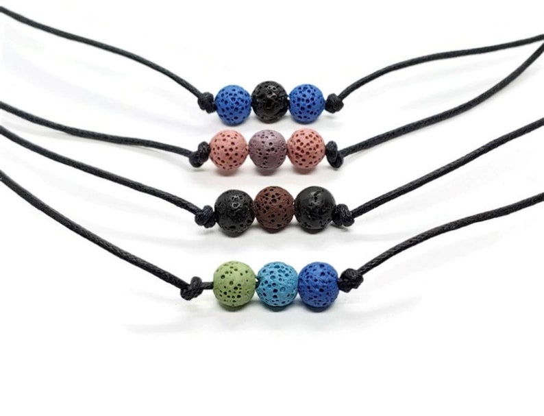 Kids Colorful Lava Necklace Aromatherapy Diffuser Jewelry for Children Anxiety and Stress Relief Necklace image 4