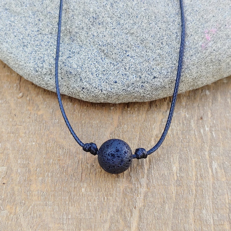 Black Lava Necklace Waterproof Cord Black Cord Necklace Etsy