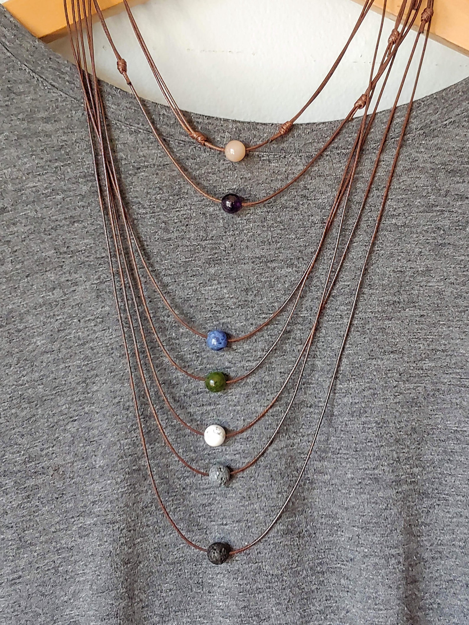 Simple Stone Necklace Lava Necklace Canadian Jade Necklace | Etsy Canada