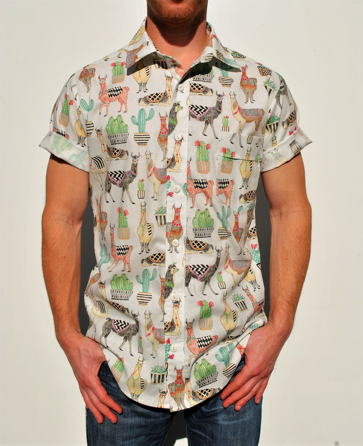 Lovely Llamas Button-up Shirt Michael 