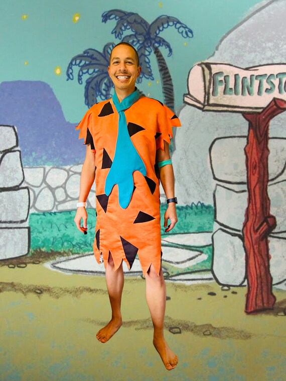 Fred Flintstone Costume the Flintstones Costume Flintstones Mens Halloween Costume Cosplay Flintstone Costume Etsy