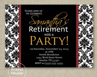 surprise retirement invitation teal and beige farewell etsy