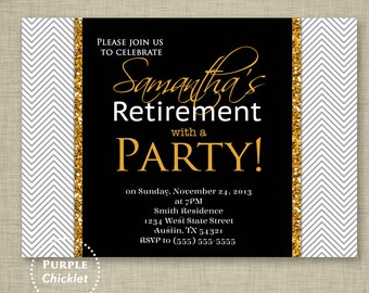 surprise retirement invitation teal and beige farewell etsy