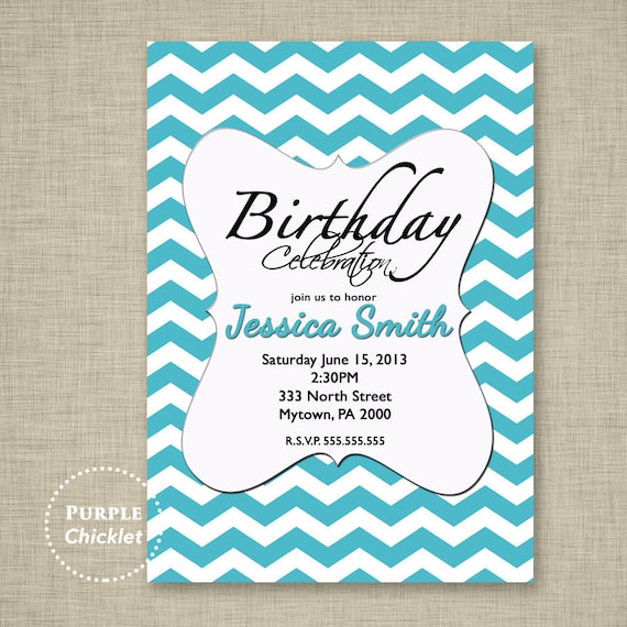 13th 30th 40th 18th Birthday Invitation Party Invite Womans Etsy