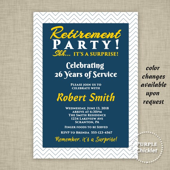 retirement invite celebration surprise