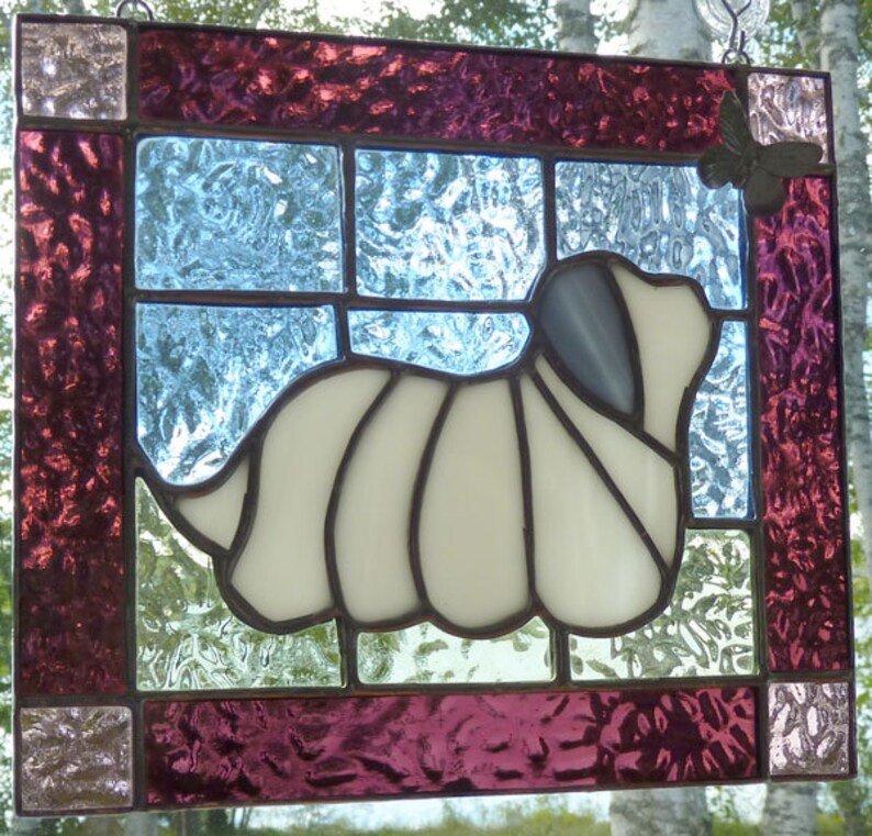 Download Coton de Tulear Stained Glass Art Make to order | Etsy