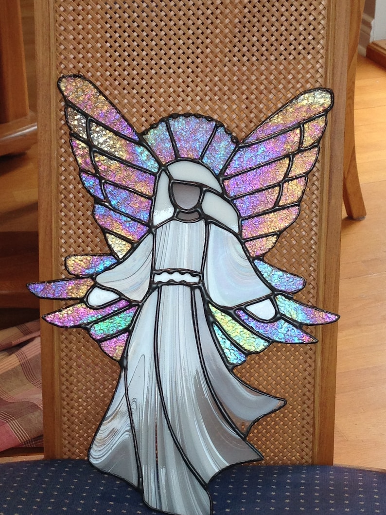 Stained Glass Angel. Guardian Angel Suncatcher Etsy UK