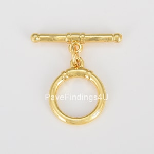 Gold Toggle Clasp with Jump Ring, Gold Filled Over Brass OT Clasp for Jewelry Making Supply, 20x20mm, CL504