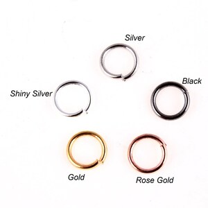 100PCS 6mm Jump Ring, Gold/Rose Gold/Silver/Black/Shinny Silver Open Jump Ring, Split Ring, 18K Gold Ring Connector, DIY Craft