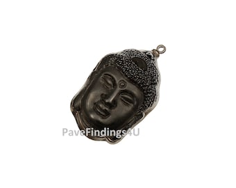 S95B17-02 Black Onyx Buddha Pendant with Electroplated 24k Gold Edge