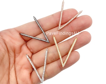 2 pc Triangle Charms Chevron triangle Bead Three Point Gold Large V shaped link connector pendants connectors JK8402