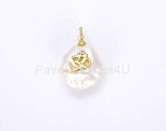 Spiritual Jewelry Yoga Pendant Om Charm Ohm charm Yogi Gift Yoga Gifts Yoga Jewelry 18k Om Charm Solid 18k Gold Om Pendant
