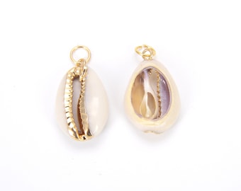 100 Cowrie Shell Seashell Charms Antiqued Silver Metal Tone Ocean Findings 12mm