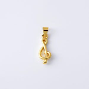 Treble G-Clef Charm, Gold Filled G Clef Pendant, Music Lovers Gift, Music Note Charm for Necklace Bracelet Jewelry Making Supply, CP2086