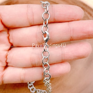 Ready to Use White Gold Silver Rolo Cable Necklace Chain, Layering Cable Chain Necklace For Pendant Charm Necklace Making, 16&quot; 24&quot; 48&quot; CH140