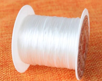 0,8 mm di filo elastico resistente per realizzare braccialetti per gioielli, cordino elastico, cordino per perline - 1 bobina intera/6 bobine
