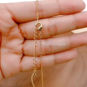 16&#39;&#39; Ready to Use 14K Gold Thin Cable Necklace Chain, Layering Cable Chain Dainty Necklace, For Pendant Charm Necklace Making, CH133