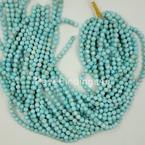 AAA Natural Turquoise Beads, Natural Gemstone Beads, 6mm, 8mm, 10mm, Round Smooth Beads, Full Strand 16” Great For Jewelry Making GRN292