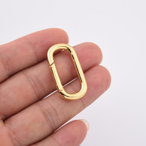 Dainty Oval Spring Gate Clasp, Gold Filled Oval Push Clasp Multi