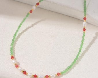 Collier Perles Aventurine Naturelles - Neuf Sans Emballage