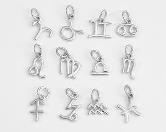 Zodiac Constellation Charm, Silver Astrology Charms, Add On Charm for Bracelet Necklace Earrings  Charm, Personalized Jewelry Gift CP1591
