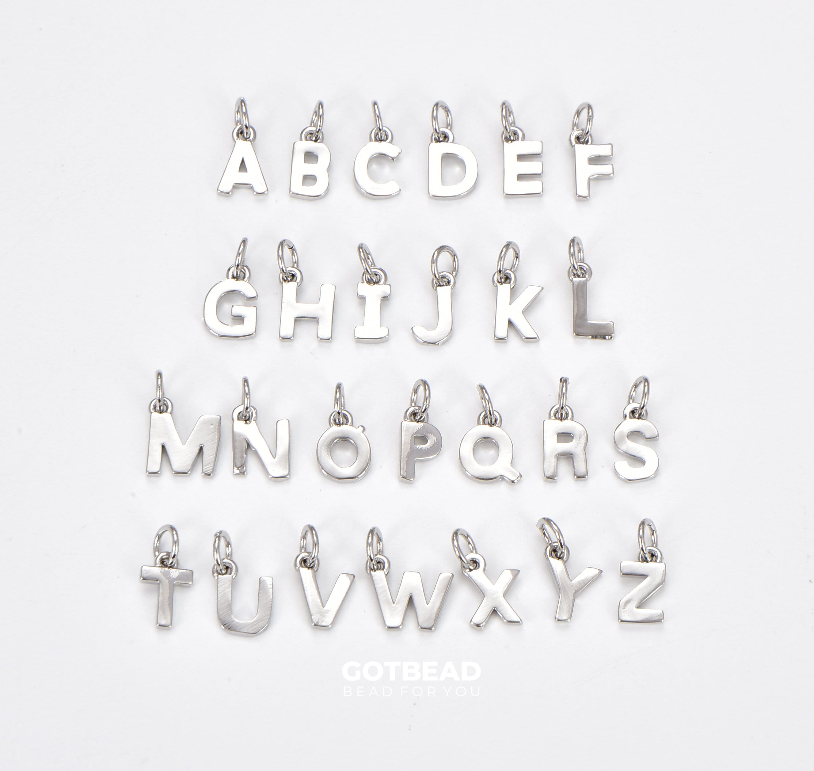 Silver Personalized Initial Charm Initial Pendant, Minimalist Alphabet Letter Charm Monogram Charm Add On Charm CP1242
