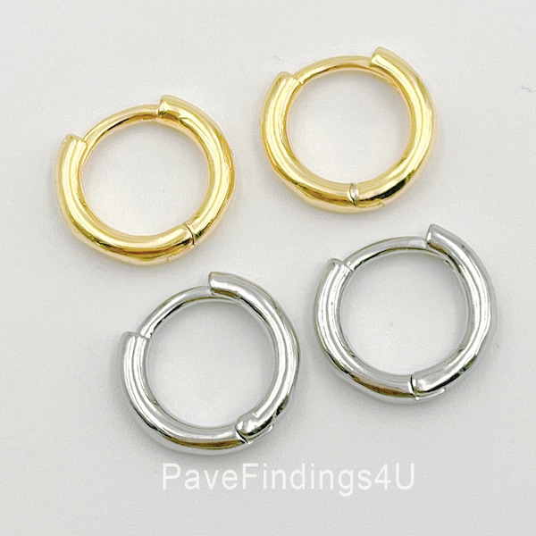 1 pair 18K Gold Dainty Hoop Earrings Minimalist Hoop Earring Silver Hoops Tiny Gold Hoop Ear Huggers/Cartilage Earrings, ER152