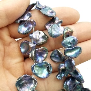 Keshi Pearls Peacock Natural Freshwater Pearls, Top Quality Freshwater Pearl Beads 15mm, GRN136