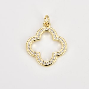 Ciondolo a forma di quadrifoglio, ciondolo a forma di trifoglio in argento, portafortuna, ciondolo portafortuna per collana, bracciale, orecchini, CP1782