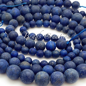 Matte Lapis Lazuli stone, LAPIS Lazuli Smooth Round Gemstone Beads,Matte finish, Blue Matte Bead, 8mm/10mm, 1/2 strands, 15.5&quot; Full Strand