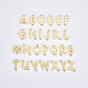 Petit connecteur à breloques initiales, pendentif alphabet enduit d&#39;or, breloque personnalisée lettre A-Z pour collier et bracelet, CN459