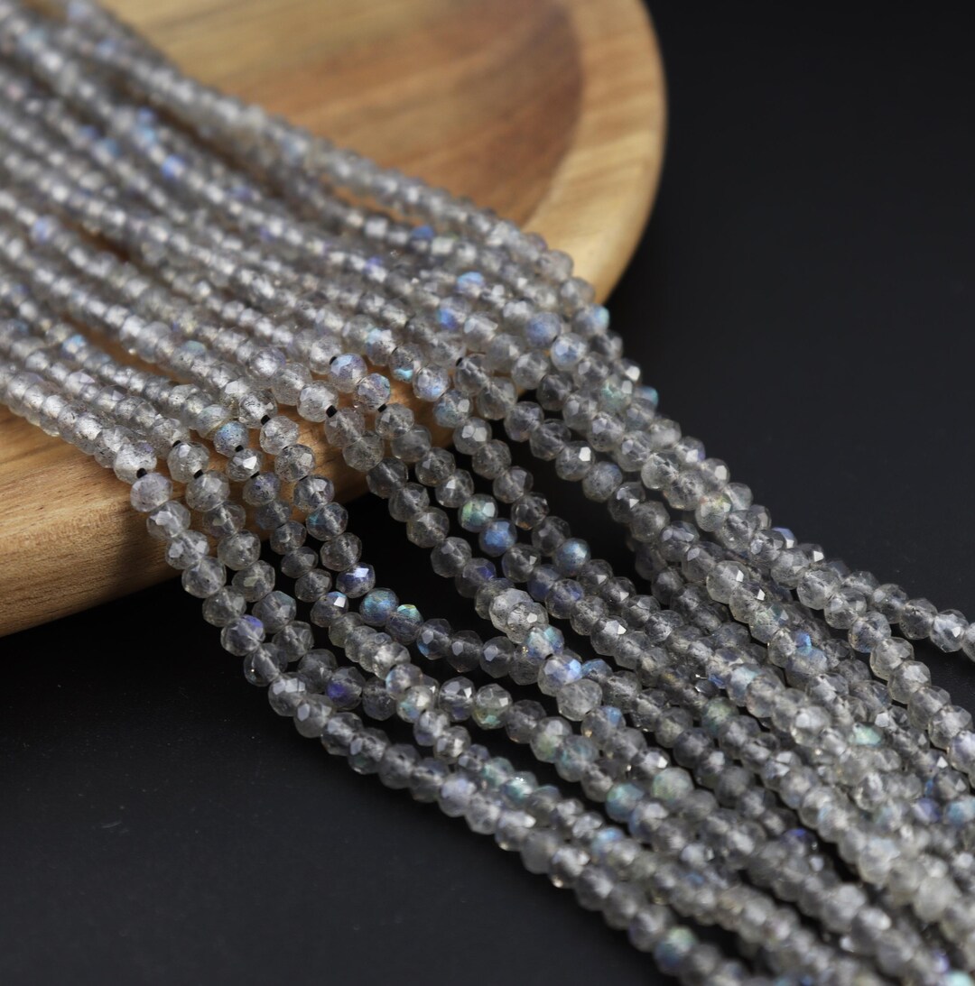 Collier Labradorite Feu Bleu - Rondelles Facettées Naturelles 46 Cm (18") - 326 Carats