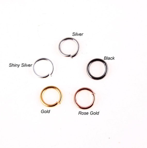 100PCS 6mm Jump Ring, Gold/Rose Gold/Silver/Black/Shinny Silver Open Jump Ring, Split Ring, 18K Gold Ring Connector, DIY Craft