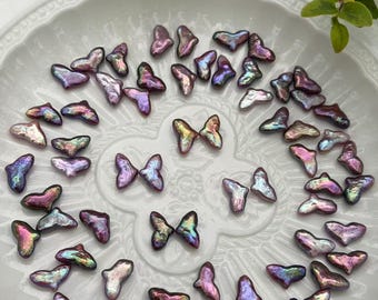 Purple Pearl Bead for Jewelry Making, Iridescent Fishtail Shape, Loose Focal for Necklace and Earring Designs 12-15mm FWP145