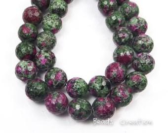 Ruby Zoisite Bead, Ruby Zoisite Faceted Round beads, Loose Bead, 4mm/6mm/ 15.5" Full strand GRN106