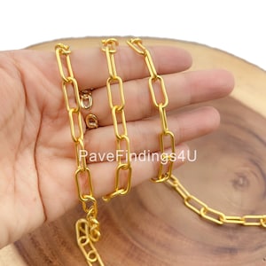 Matte Sand Gold Paperclip Chain by Yard, Oval Link Chain by Foot, Wholesale Bulk Roll Chain for DIY Jewelry, Thickness 1.5mm, CH276