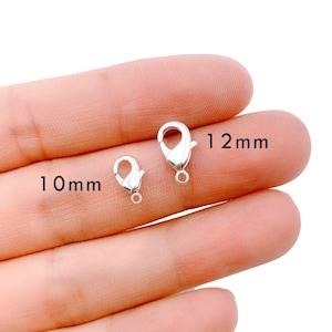 30PCS Small/Medium Lobster Claw Clasp, Rhodium Plated Lobster Clasp, Lobster Clasp, Bracelet Clasp, Necklace Clasp, 10mm, 12mm, CL431-E730
