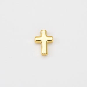 Dainty Cross Charm, Gold Filled Religious Cross for Christian Catholic Baptism, Religious Jewelry Making Supply, CP2039