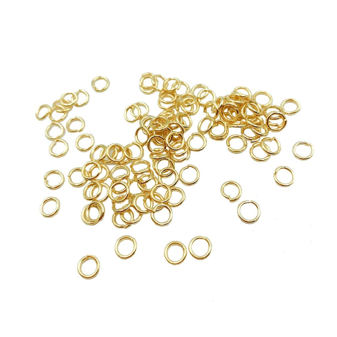 50PCS 5mm Open Jump Ring, Gold Jump Rings, Bulk Gold Jump Rings, Jump
