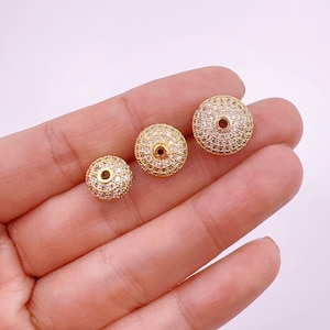 CZ Micro Pave Ball Beads, Round Pave Beads, Ball Space Beads, Shamballa Ball, Zirconia Ball Bead, DIY, Jewelry Making, 10/12/14mm, BD705