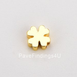 5 STÜCKE Zierliche vier Blatt Klee Spacer Perlen, Gold Füllte Shamrock Perlen, Glück Klee Perle für Armband Halskette Schmuck machen, BD147