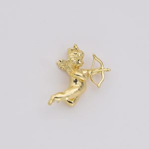 Ciondolo angelo cherubino bambino, ciondolo angelo Cupido riempito d'oro, ciondolo amore di San Valentino per collana, braccialetto, fornitura per la creazione di gioielli, CP2208