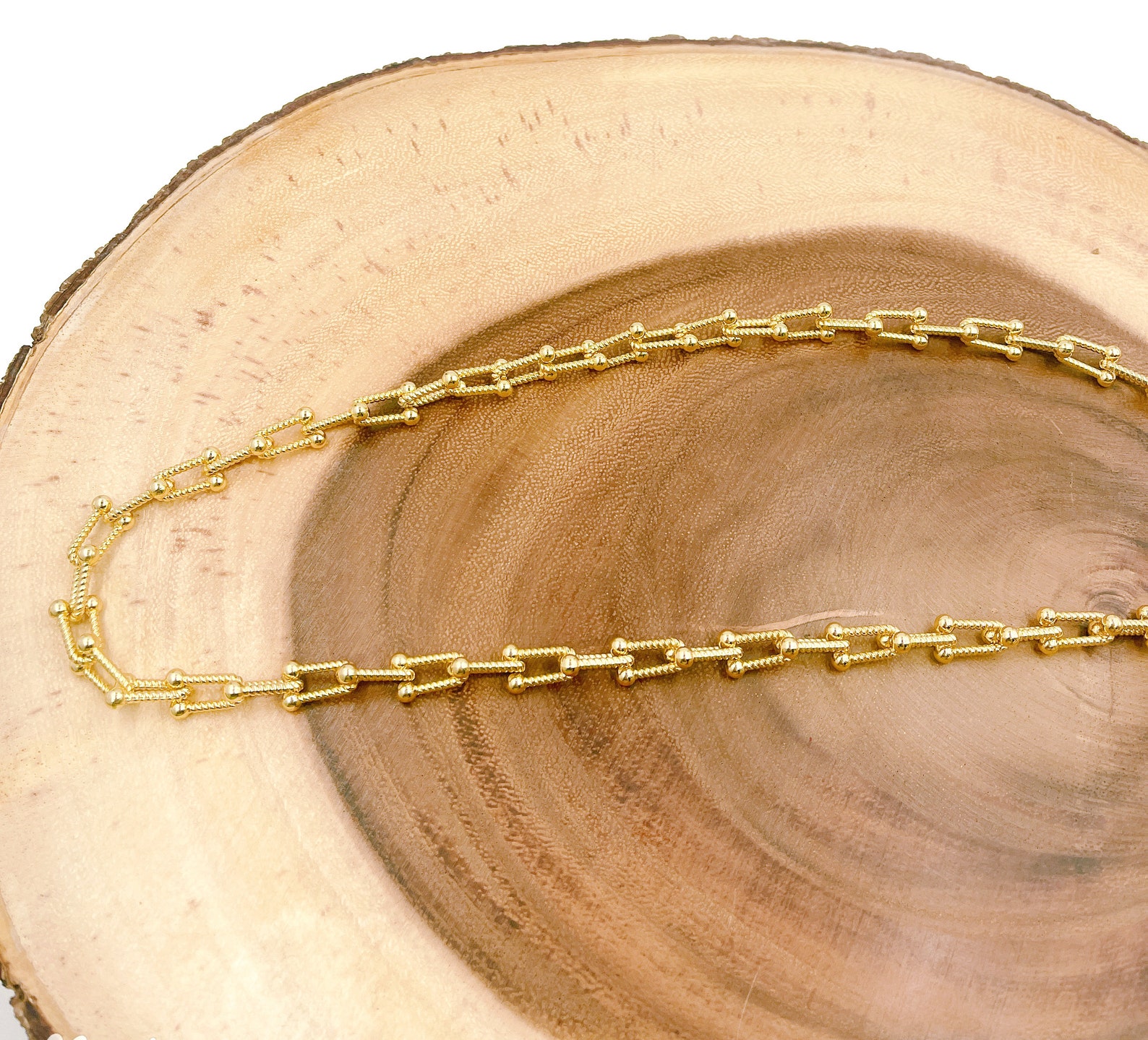 Twisted Horse Shoe Gold Cable Chain by Feet 18K Gold ULink Etsy