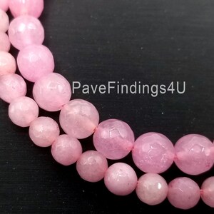 Light Pink Dyed Jade Faceted Round Size 15.5&quot; Strand, ORG055