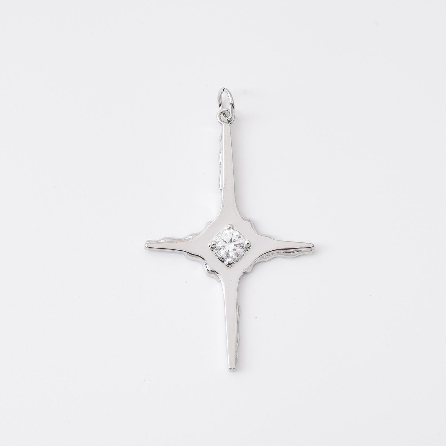 たぬきち様 【匿名配送】スピネル 等 チャーム  ハンドメイド Dainty Gold Filled North Star Charms Tiny CZ Charm for
