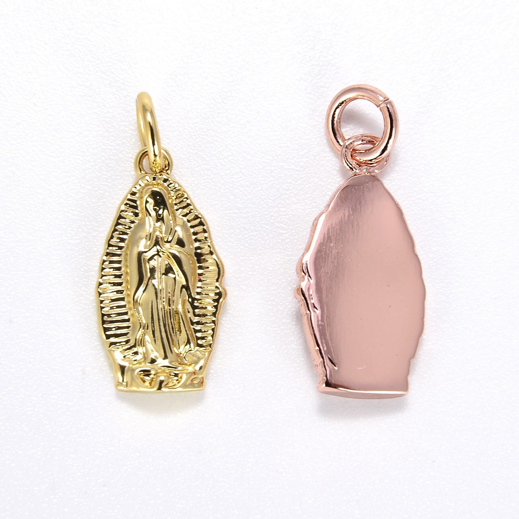 24K Gold Filled Virgin Mary Charm Virgin Mary Necklace Etsy